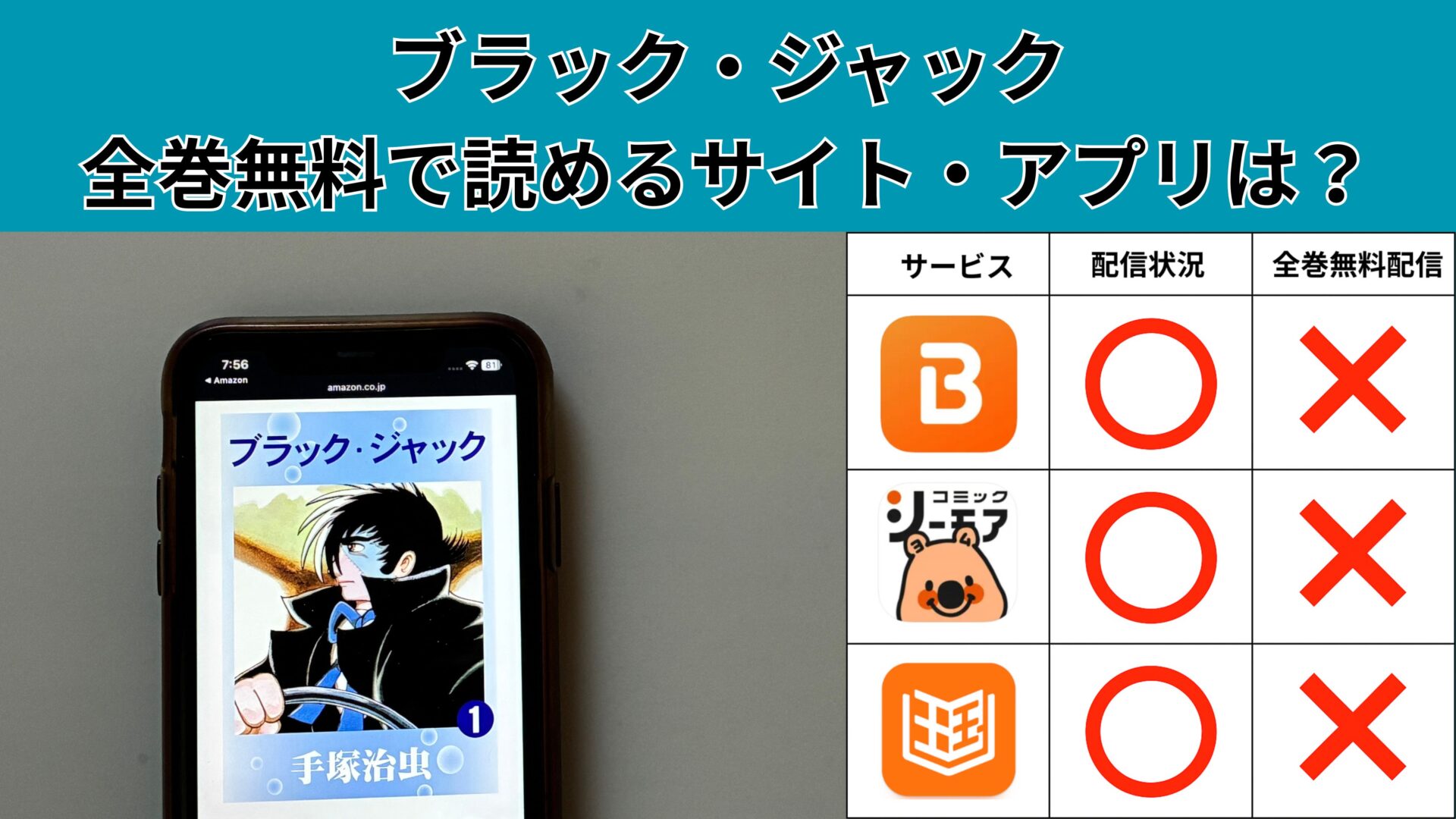 ブラック・ジャックの電子書籍が安いアプリ・サイトのおすすめはどこ？全巻無料で読む方法も調査！ – ふくろうFM