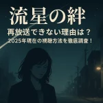 ドラマ「流星の絆」が再放送できない理由は？2025年現在の視聴方法を徹底調査！