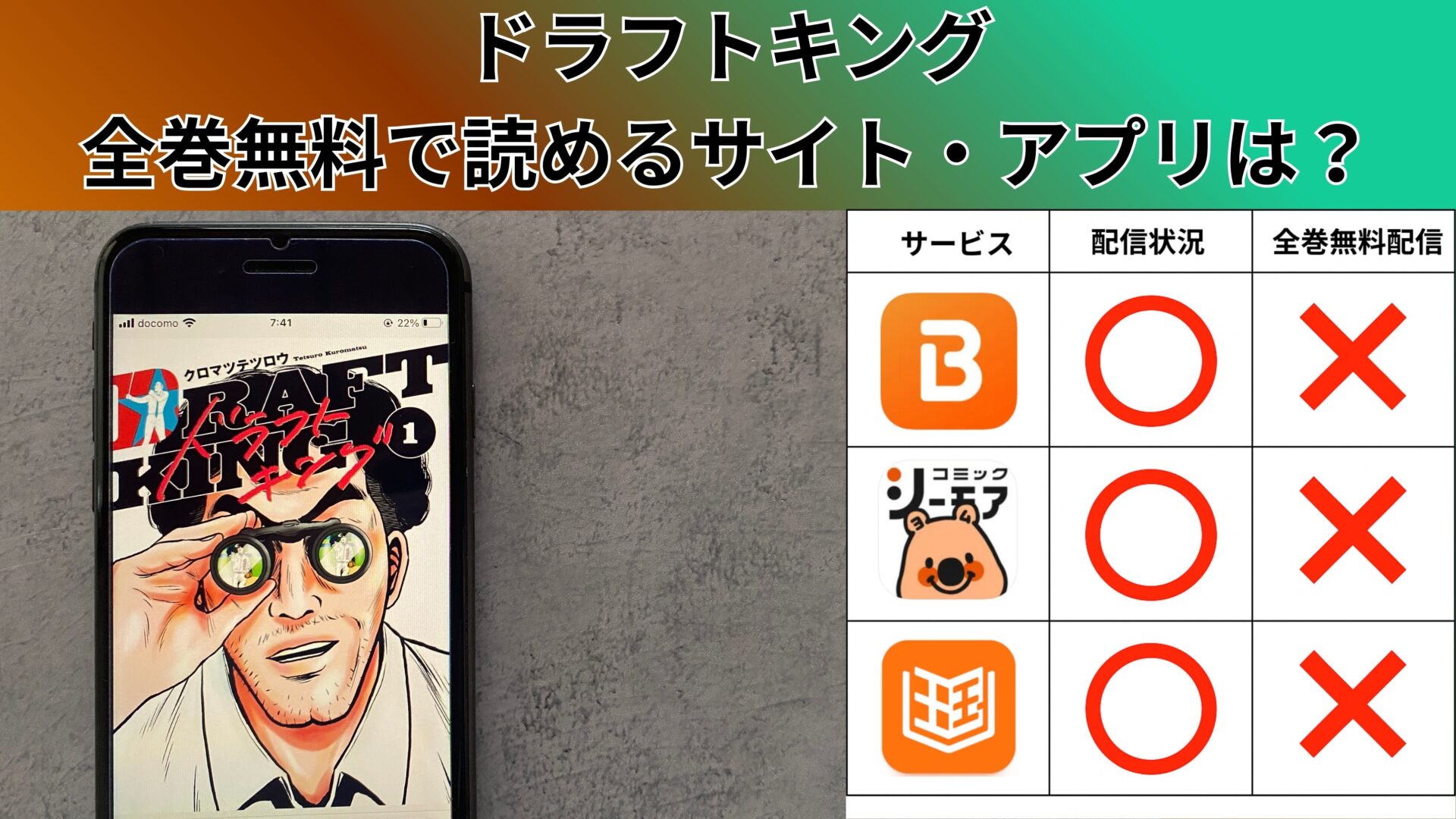 ドラフトキングの漫画を全巻無料で読むには？お得に読めるアプリやサイトを紹介 – ふくろうFM