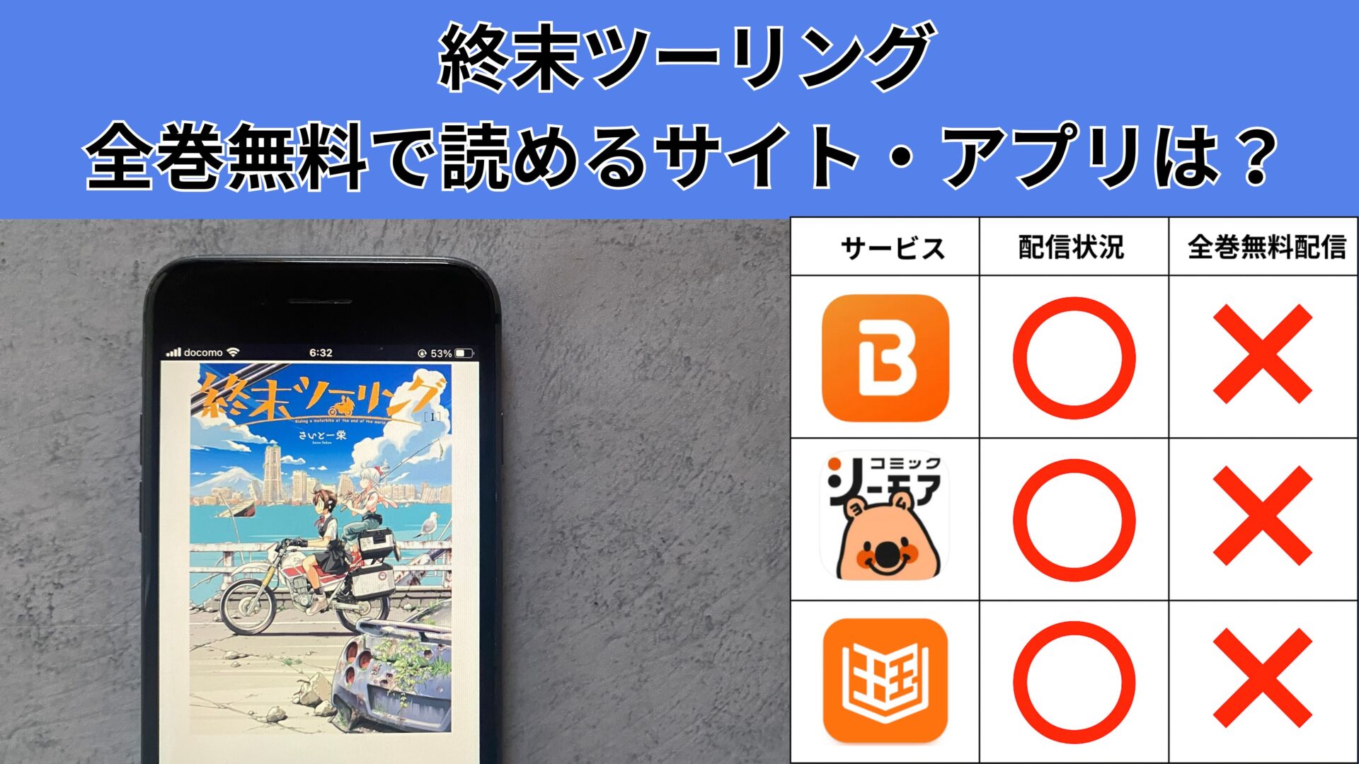 終末ツーリング の漫画を全巻無料で読むには？お得に読めるアプリやサイトを紹介 – ふくろうFM