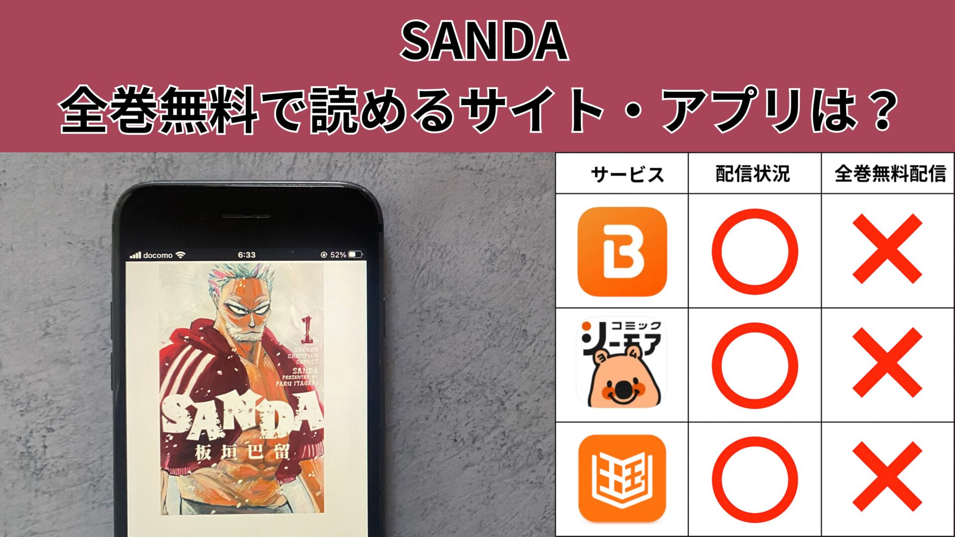 SANDA の漫画を全巻無料で読むには？お得に読めるアプリやサイトを紹介 – ふくろうFM