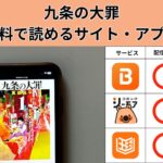 九条の大罪の漫画を全巻無料で読むには?お得に読めるアプリやサイトを紹介
