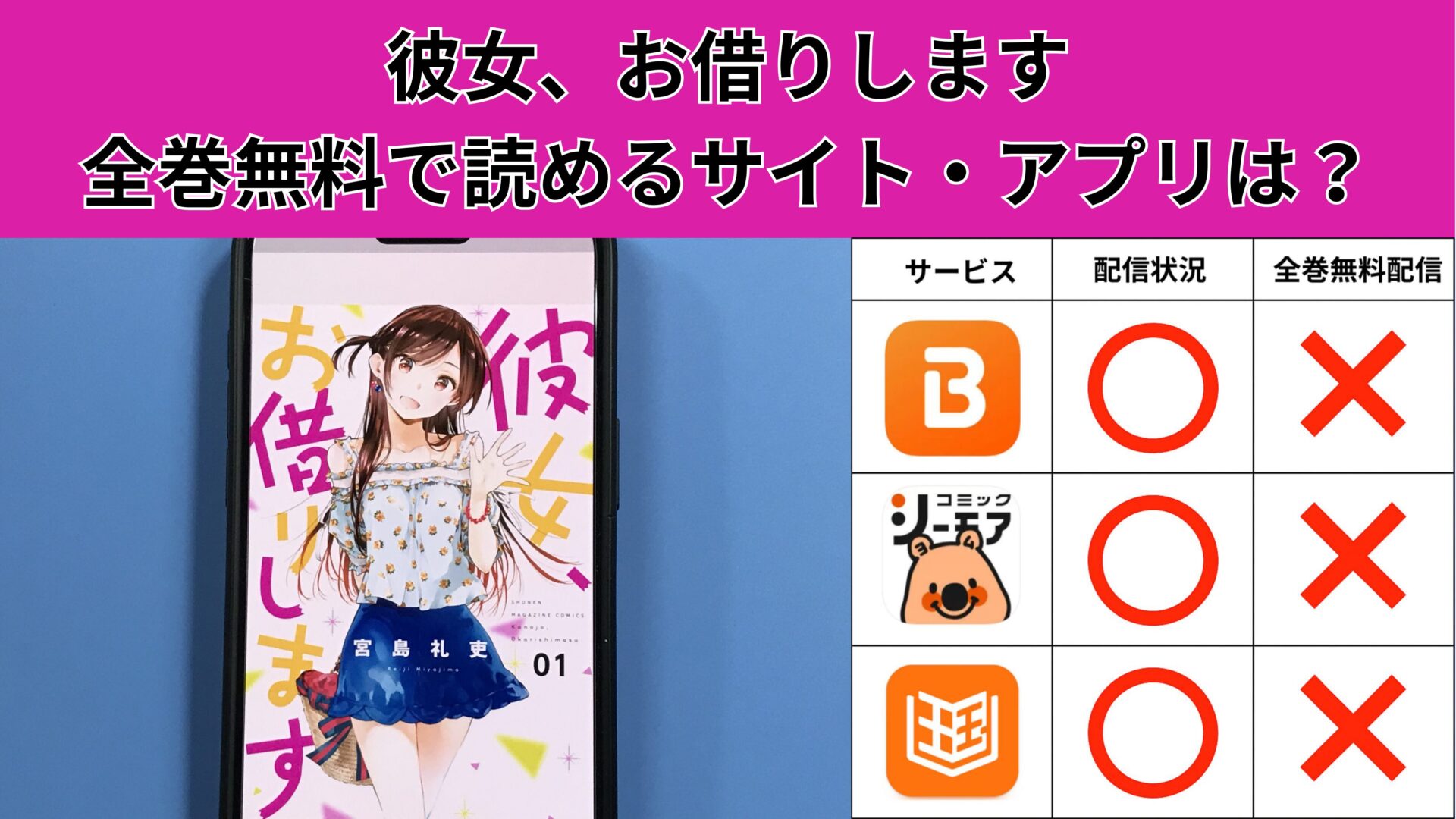 彼女、お借りしますの漫画を全巻無料で読むには？お得に読めるアプリやサイトを紹介 – ふくろうFM