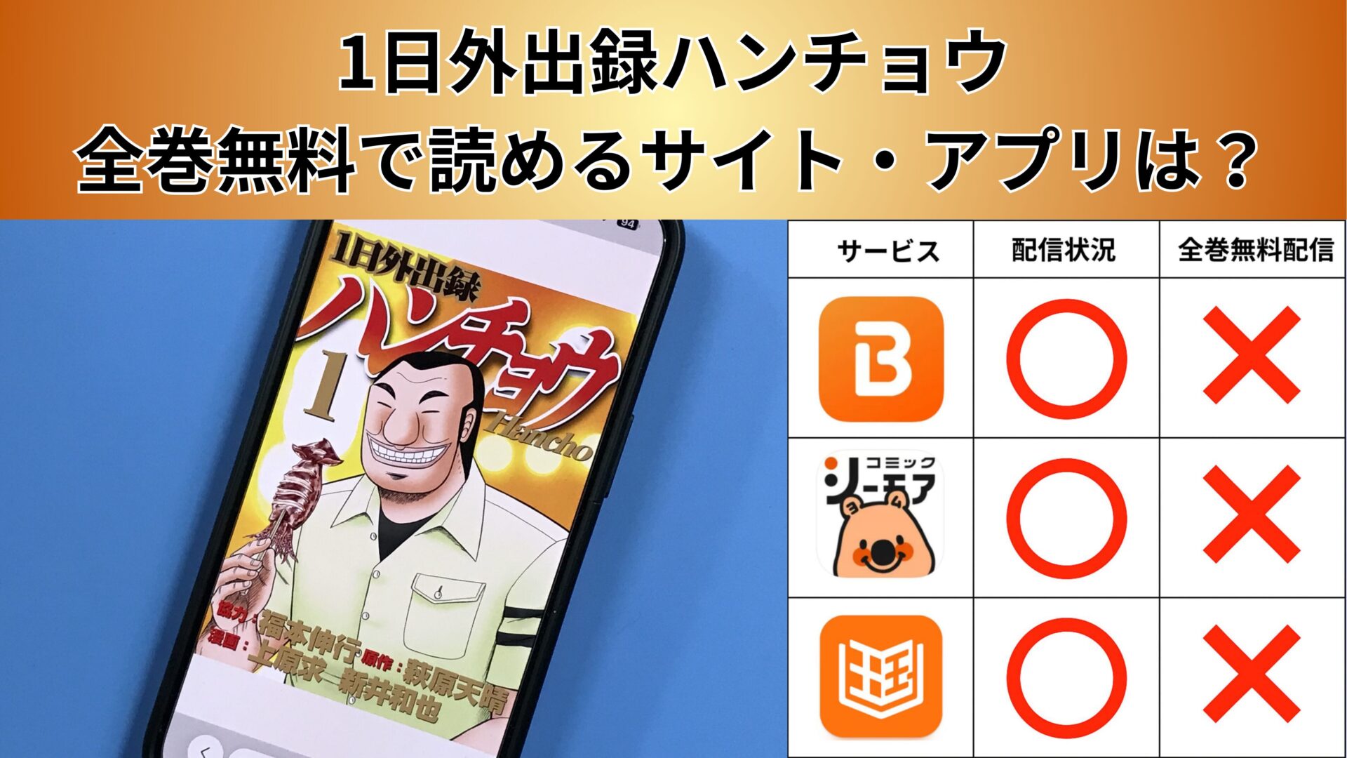 １日外出録ハンチョウの漫画を全巻無料で読むには？お得に読めるアプリやサイトを紹介 – ふくろうFM