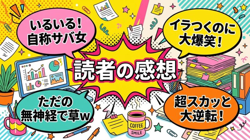 「ワタシってサバサバしてるから」読者の感想を吹き出しでまとめた作品レビュー画像